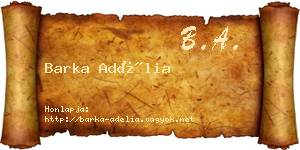 Barka Adélia névjegykártya